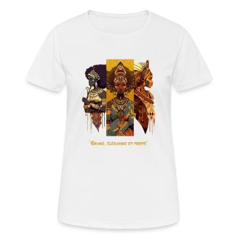 Anmut, Eleganz und Stolz - Frauen T-Shirt atmungsaktiv - Weiß - Vorne - AI Model Female 172 dark (172cm)
