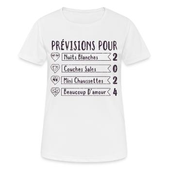 Grossesse Prévisions Pour 2025 Future Maman cadeau - T-shirt respirant Femme - blanc - Devant - AI Model Female 172 dark (172cm)