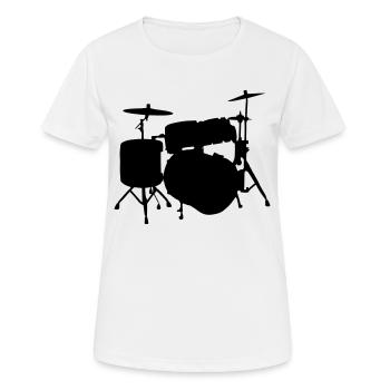 Drums - Women's Breathable T-Shirt - white - Front - AI Model Female 172 dark (172cm)