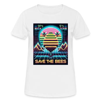 Sauvetage des abeilles rétro-futuriste (Save the Bees) - T-shirt respirant Femme - blanc - Devant - AI Model Female 172 dark (172cm)