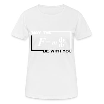 design May the F be with you Force Mathematik math - Frauen T-Shirt atmungsaktiv - Weiß - Vorne - AI Model Female 172 dark (172cm)
