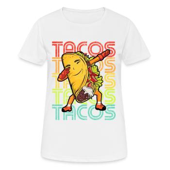 Dabbing Taco Cinco de Mayo Funny Tacos - Women's Breathable T-Shirt - white - Front - AI Model Female 172 dark (172cm)