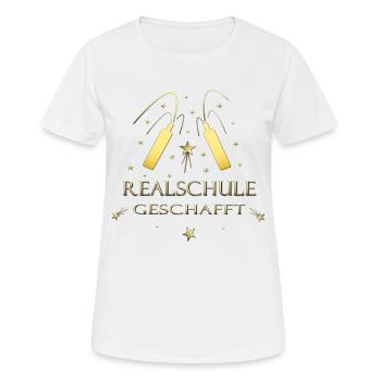 Realschule geschafft Realschulabschluss - Frauen T-Shirt atmungsaktiv - Weiß - Vorne - AI Model Female 172 dark (172cm)