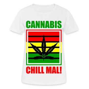 Cannabis - Frauen T-Shirt atmungsaktiv - Weiß - Vorne - AI Model Female 172 dark (172cm)