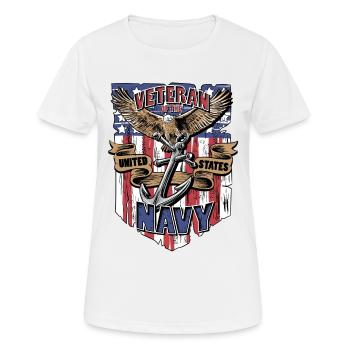Chemise américaine avec drapeau américain - T-shirt respirant Femme - blanc - Devant - AI Model Female 172 dark (172cm)