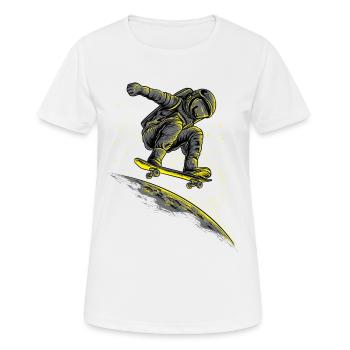 Weltraum Surfer Astronaut Galxy Weltraum Skateboard - Frauen T-Shirt atmungsaktiv - Weiß - Vorne - AI Model Female 172 dark (172cm)