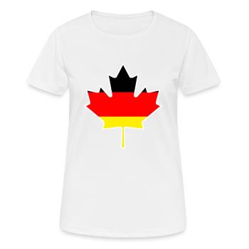 Kanada Kanada-Flagge Deutschland Lustig Geschenk - Frauen T-Shirt atmungsaktiv - Weiß - Vorne - AI Model Female 172 dark (172cm)