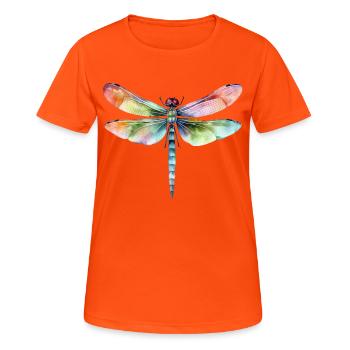 Schöne Libelle - Frauen T-Shirt atmungsaktiv - Neonorange - Vorne - AI Model Female 172 dark (172cm)