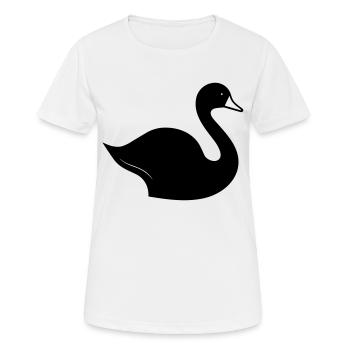 Schwan - Frauen T-Shirt atmungsaktiv - Weiß - Vorne - AI Model Female 172 dark (172cm)