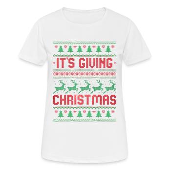 C’est donner Noël - T-shirt respirant Femme - blanc - Devant - AI Model Female 172 dark (172cm)
