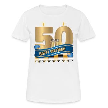 50. Geburtstag - Frauen T-Shirt atmungsaktiv - Weiß - Vorne - AI Model Female 172 dark (172cm)