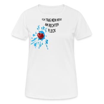 Herz am rechten Fleck - Frauen T-Shirt atmungsaktiv - Weiß - Vorne - AI Model Female 172 dark (172cm)