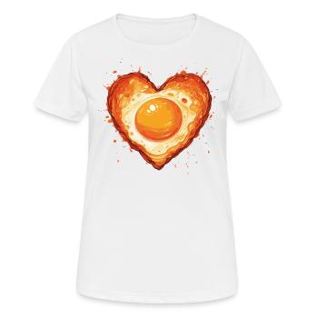 Fried egg is love - Women's Breathable T-Shirt - white - Front - AI Model Female 172 dark (172cm)