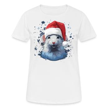Coole Weihnachtsratte - Frauen T-Shirt atmungsaktiv - Weiß - Vorne - AI Model Female 172 dark (172cm)