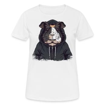Cool Hip Hop Guinea Pig - Women's Breathable T-Shirt - white - Front - AI Model Female 172 dark (172cm)