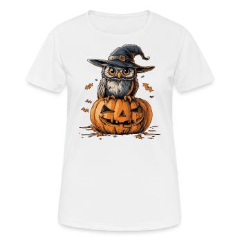 Lustige Halloween Eule - Frauen T-Shirt atmungsaktiv - Weiß - Vorne - AI Model Female 172 dark (172cm)