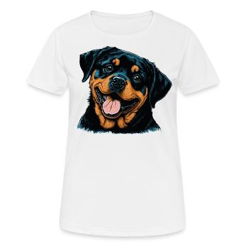 Chiot Rottweiler - T-shirt respirant Femme - blanc - Devant - AI Model Female 172 dark (172cm)