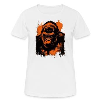 Gorilla - Frauen T-Shirt atmungsaktiv - Weiß - Vorne - AI Model Female 172 dark (172cm)