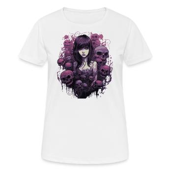 Emo Horrorpunk Girl - Women's Breathable T-Shirt - white - Front - AI Model Female 172 dark (172cm)