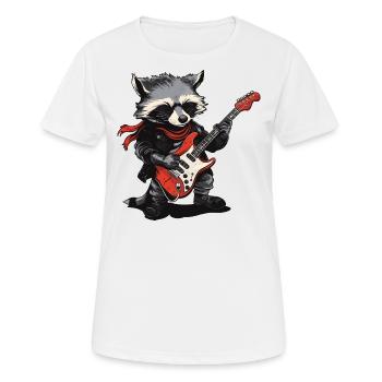 Waschbär Rockmusik - Frauen T-Shirt atmungsaktiv - Weiß - Vorne - AI Model Female 172 dark (172cm)