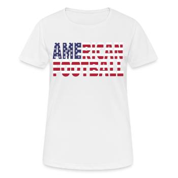 American football - Women's Breathable T-Shirt - white - Front - AI Model Female 172 dark (172cm)