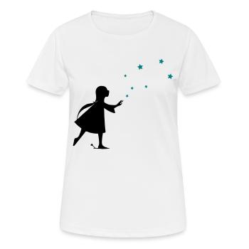 Girl and stars - Women's Breathable T-Shirt - white - Front - AI Model Female 172 dark (172cm)