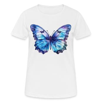 Blue butterfly - Women's Breathable T-Shirt - white - Front - AI Model Female 172 dark (172cm)