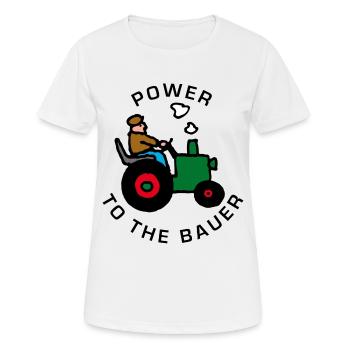 power_to_the_bauer_b - Women's Breathable T-Shirt - white - Front - AI Model Female 172 dark (172cm)