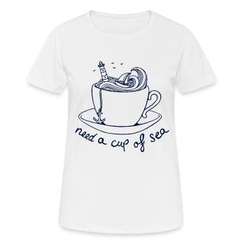 need a cup of maritime maritime - Women's Breathable T-Shirt - white - Front - AI Model Female 172 dark (172cm)