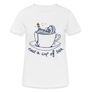 need a cup of maritime maritime - Women's Breathable T-Shirt - white - Front - AI Model Female 172 dark (172cm)