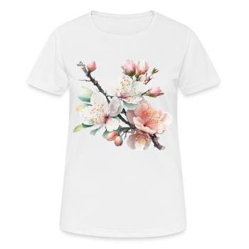 Cerisiers enchanteurs en fleurs - T-shirt respirant Femme - blanc - Devant - AI Model Female 172 dark (172cm)