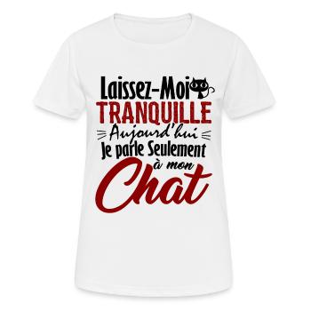 Heute spreche ich nur zu meiner Katze - Frauen T-Shirt atmungsaktiv - Weiß - Vorne - AI Model Female 172 dark (172cm)