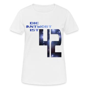 THE ANSWER IS 42 - Women's Breathable T-Shirt - white - Front - AI Model Female 172 dark (172cm)