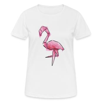 Flamingo in a trendy watercolor look - Women's Breathable T-Shirt - white - Front - AI Model Female 172 dark (172cm)