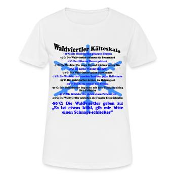 Waldviertler échelle à froid - T-shirt respirant Femme - blanc - Devant - AI Model Female 172 dark (172cm)