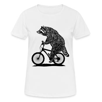 Chemise de vélo Raccoon Rides Cycliste Raccoon - T-shirt respirant Femme - blanc - Devant - AI Model Female 172 dark (172cm)