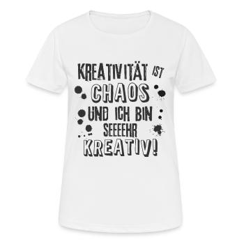 Kreativität und Chaos - Frauen T-Shirt atmungsaktiv - Weiß - Vorne - AI Model Female 172 dark (172cm)
