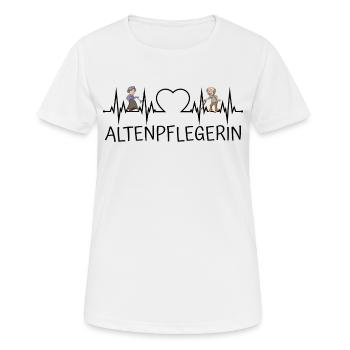 Altenpflegerin Herzschlag Herz EKG Senioren - Frauen T-Shirt atmungsaktiv - Weiß - Vorne - AI Model Female 172 dark (172cm)