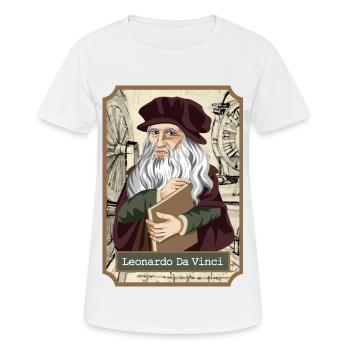 Leonardo Da Vinci - Frauen T-Shirt atmungsaktiv - Weiß - Vorne - AI Model Female 172 dark (172cm)
