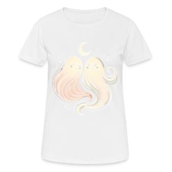 Duo fantomatique dans des tourbillons au clair de lune - T-shirt respirant Femme - blanc - Devant - AI Model Female 172 dark (172cm)