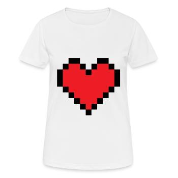 Pixel heart - Women's Breathable T-Shirt - white - Front - AI Model Female 172 dark (172cm)