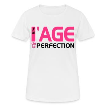L'Age de la Perfection (2c) - Frauen T-Shirt atmungsaktiv - Weiß - Vorne - AI Model Female 172 dark (172cm)