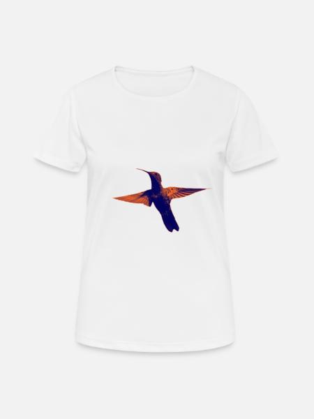 Hummingbird exotic art bird nature fly cool - Women's Breathable T-Shirt - white
