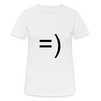 Smiley =) - Frauen T-Shirt atmungsaktiv - Weiß - Vorne - AI Model Female 172 dark (172cm)