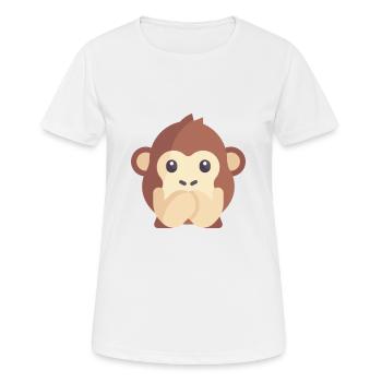 süßes Affen Emoticon - Frauen T-Shirt atmungsaktiv - Weiß - Vorne - AI Model Female 172 dark (172cm)