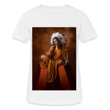 Female Indian Shaman with Headdress - Women's Breathable T-Shirt - white - Front - AI Model Female 172 dark (172cm)