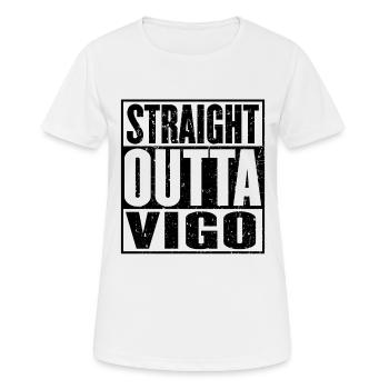 Straight Outta Vigo - T-shirt respirant Femme - blanc - Devant - AI Model Female 172 dark (172cm)