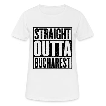 Straight Outta Bukarest Jahrgang - Frauen T-Shirt atmungsaktiv - Weiß - Vorne - AI Model Female 172 dark (172cm)