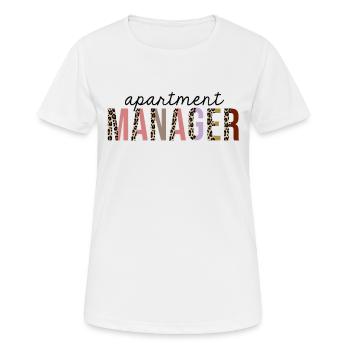 Gestionnaire d’appartement Leopard Print Funny - T-shirt respirant Femme - blanc - Devant - AI Model Female 172 dark (172cm)