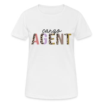 Agent de fret imprimé léopard drôle - T-shirt respirant Femme - blanc - Devant - AI Model Female 172 dark (172cm)